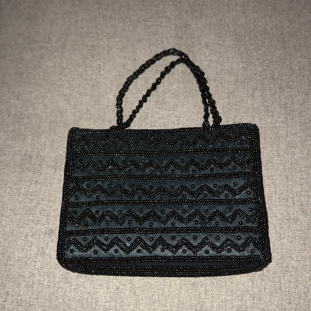 Black Beaded Evening Bag